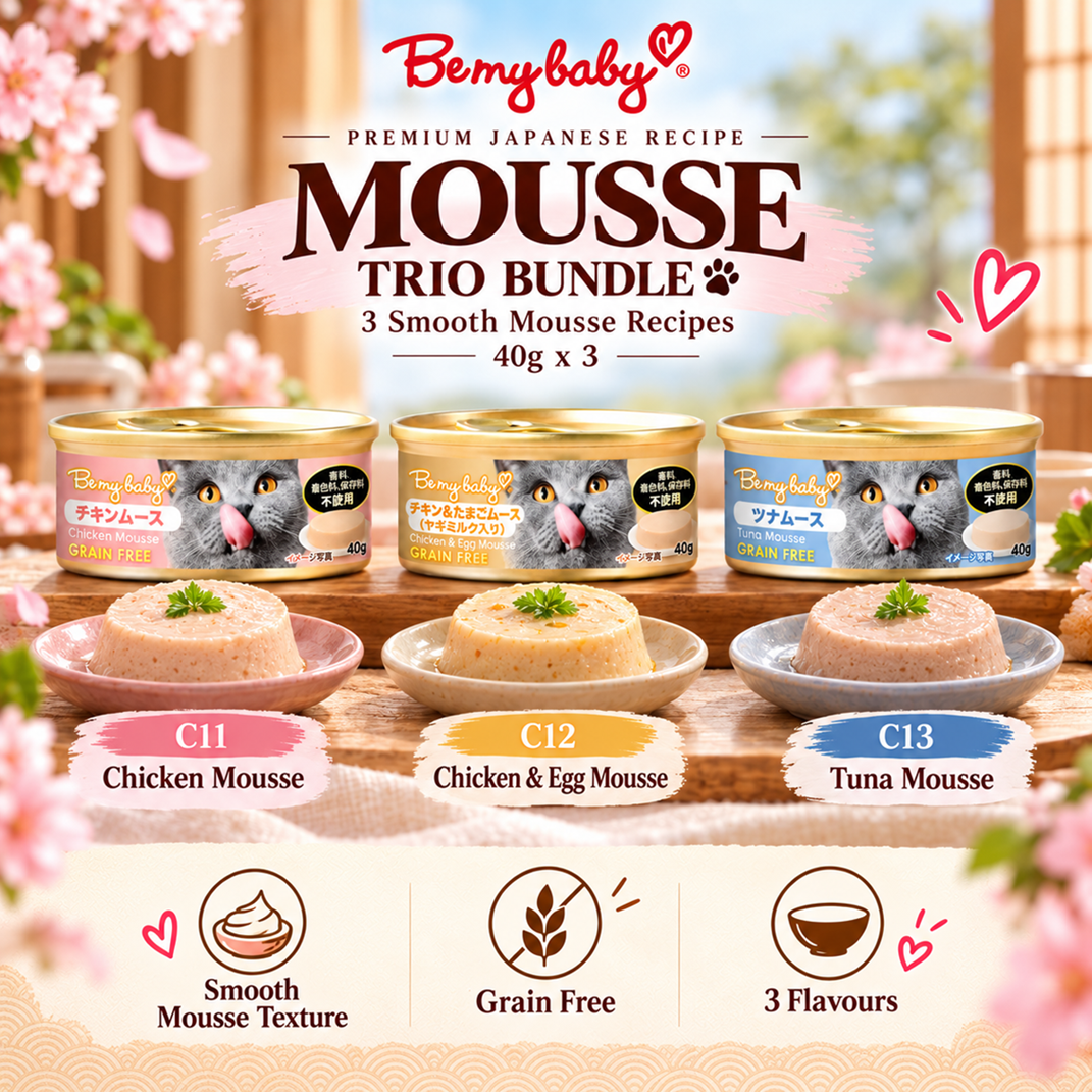 Mousse Trio trial bundle poster showing its three recipes