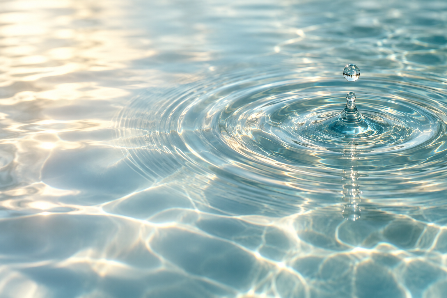 Soft light reflected in clear water with delicate ripples